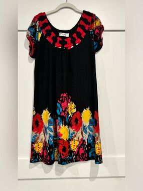Funky People Black Swing Floral Dress Medium
